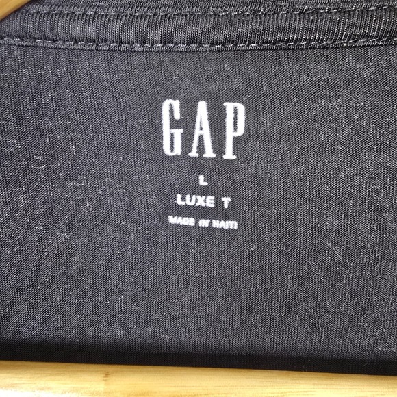 Gap Luxe T Womens Large Black Short Sleeve Crew Neck Rayon Spandex Stretch Tee - Picture 3 of 4